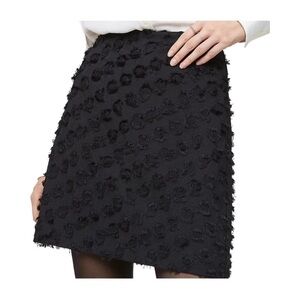 LOFT Black Rosette Clip Jacquard Skirt Size 4